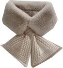 Women's Scarf - Women's Winter Scarf - Thick - Warm - Short Scarves - Plush Cross Scarves - Neck Scarves - Ultra Soft - 75x10 cm - Milk Tea Color