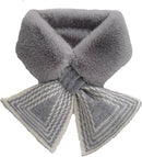 Women's Scarf - Women's Winter Scarf - Thick - Warm - Short Scarves - Plush Cross Scarves - Neck Scarves - Ultra Soft - 75x10 cm - Gray