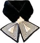 Women's Scarf - Women's Winter Scarf - Thick - Warm - Short Scarves - Plush Cross Scarves - Neck Scarves - Ultra Soft - 75x10 cm - Black