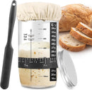 730ml Sourdough Fermentation Jar in a Glass Jar | Includes stirring spoon, measuring cup, and fabric cover - for dough, bread baking, and sourdough fermentation