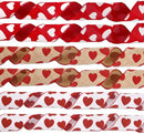 Valentine's Day Ribbons - 3 Rolls - Handmade Ribbons - Heart Pattern - Natural Texture - Suitable for wrapping flowers and party decorations （1m）