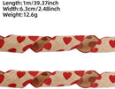 Valentine's Day Ribbons - 3 Rolls - Handmade Ribbons - Heart Pattern - Natural Texture - Suitable for wrapping flowers and party decorations （1m）