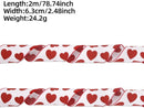 Valentine's Day Ribbons - 3 Rolls - Handmade Ribbons - Heart Pattern - Natural Texture - Suitable for wrapping flowers and party decorations （2m）