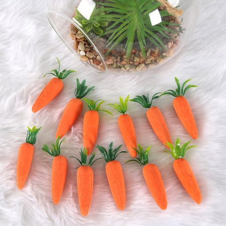 Easter Decorations - Realistic Carrot Figures - Pack of 12 - Mini Foam Carrots 7cm - Party Decorations