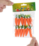 Easter Decorations - Realistic Carrot Figures - Pack of 12 - Mini Foam Carrots 7cm - Party Decorations