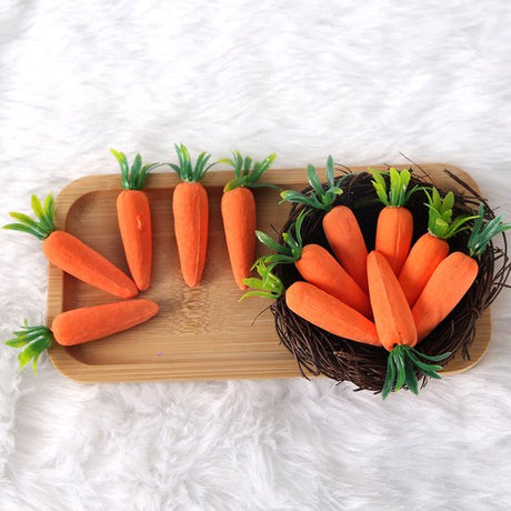 Easter Decorations - Realistic Carrot Figures - Pack of 12 - Mini Foam Carrots 7cm - Party Decorations