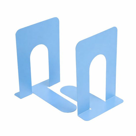 Bookends - Metal - Iron Bookshelves - To be used for supporting books and organizing your desk - 2 Pieces - 13 × 15 × 16.5 cm - Blue