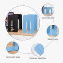 Bookends - Metal - Iron Bookshelves - To be used for supporting books and organizing your desk - 2 Pieces - 13 × 15 × 16.5 cm - Blue