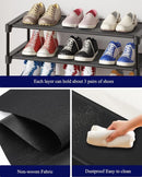 Shoe Rack - 3-Tier Storage Rack - Stackable - 27.5 Inch Wide - Black