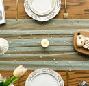 Light Green Table Veil with White Pearls - Silky Gauze 30x120 Inches - For Weddings, Parties & Table Decorations