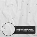 White Table Veil with White Pearls - Silky Gauze 30x120 Inches - For Weddings, Parties & Table Decorations