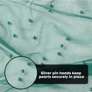 Yellow Table Veil with White Pearls - Silky Gauze 30x120 Inches - For Weddings, Parties & Table Decorations