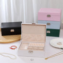 2-Tier Jewelry Box - With Removable Drawer & Lock - Large Storage Capacity For All Jewelry - Pink