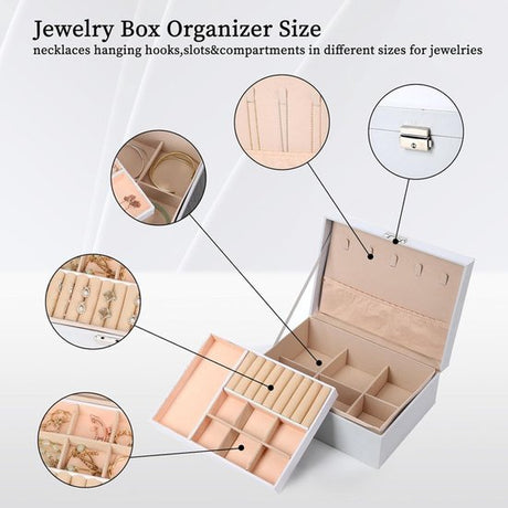 2-Tier Jewelry Box - With Removable Drawer & Lock - Large Storage Capacity for All Jewelry - Green