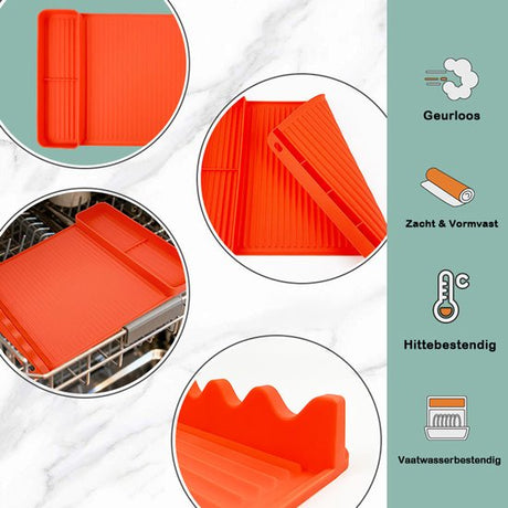 Silicone BBQ Grill Mat - 8-Slot Mat with Drip Tray - Heat-Resistant and Dishwasher-Safe - 40x27 cm - Black