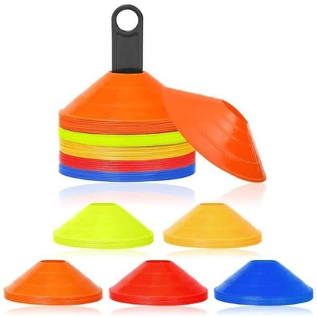 Training Cones - 30 (including stand and bag) Football Marking Cones - Marking Cones - Football Cones - Marking Shells - Training Caps