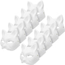 10 Paintable Cat Masks - DIY Animal Costume Masks - White Masks - Half-Used for Masquerade - Halloween - Cosplay Masks for Kids - Party Costume Supplies