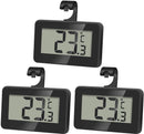 Set of 3 digital refrigerator thermometers - Magnetic aquarium thermometer with hook - Mini refrigerator thermometer - Freezer thermometer - for home, restaurant, bar - Black