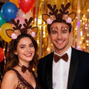 Headband - Elk Ears - Great for a Masquerade - Christmas Reindeer Headband and Tail - Perfect for Winter, Holidays, Halloween, Parties and Cosplay Costumes