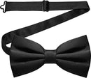 Plain Bow Tie - Adjustable Bow Tie for Men - Black