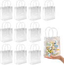 10-Pack Clear Gift Bags - with Handles - Mini Party Gift Bags - Clear Gift Bags, 5.9 x 6.29 Inches - Candy Bags - Gift Bags
