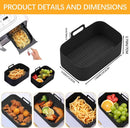 2-piece Airfryer accessory pads - Silicone Airfryer pads - Black - 19.5*16.5 cm
