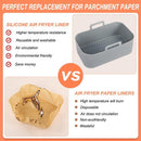 Two-piece air fryer accessory mat - silicone air fryer mat - gray - 19.5*16.5 cm