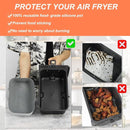 Two-piece air fryer accessory mat - silicone air fryer mat - gray - 19.5*16.5 cm