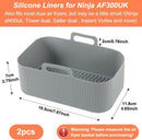 Two-piece air fryer accessory mat - silicone air fryer mat - gray - 19.5*16.5 cm