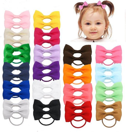 40-pack - Multicolor Baby Girl Hair Clips - Hair Elastics, Elastic Hair Bands - Ponytail Hair Elastics - Elastics - 40-pack (1 pack)
