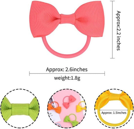 40-pack - Multicolor Baby Girl Hair Clips - Hair Elastics, Elastic Hair Bands - Ponytail Hair Elastics - Elastics - 40-pack (1 pack)