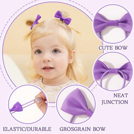 40-pack - Multicolor Baby Girl Hair Clips - Hair Elastics, Elastic Hair Bands - Ponytail Hair Elastics - Elastics - 40-pack (1 pack)
