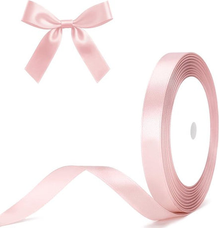 Gift Wrap - 22m Pink Satin Ribbon - 10mm Wide - Suitable for gift wrapping, Valentine's Day decorations, thick fabrics - handmade and wedding decorations