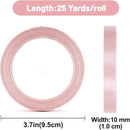 Gift Wrap - 22m Pink Satin Ribbon - 10mm Wide - Suitable for gift wrapping, Valentine's Day decorations, thick fabrics - handmade and wedding decorations