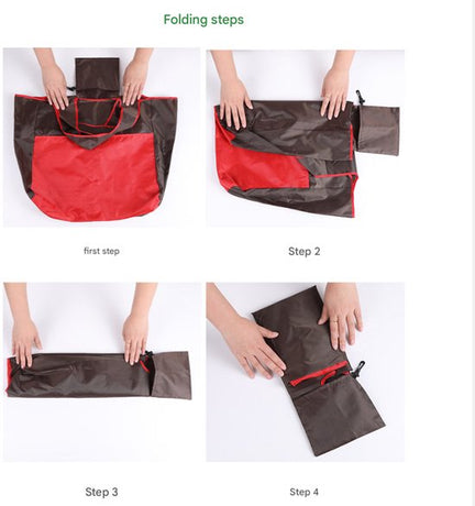 Portable foldable shopping bag - storage bag - supermarket bag - large Oxford cloth bag - eco-friendly bag - red