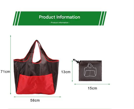 Portable foldable shopping bag - storage bag - supermarket bag - large Oxford cloth bag - eco-friendly bag - red