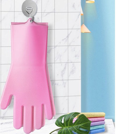 Dishwashing gloves - silicone gloves - gloves - dishwashing - kitchen gloves - rubber dishwashing gloves - dishwashing gloves - frost-resistant gloves - pink