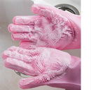Dishwashing gloves - silicone gloves - gloves - dishwashing - kitchen gloves - rubber dishwashing gloves - dishwashing gloves - frost-resistant gloves - pink