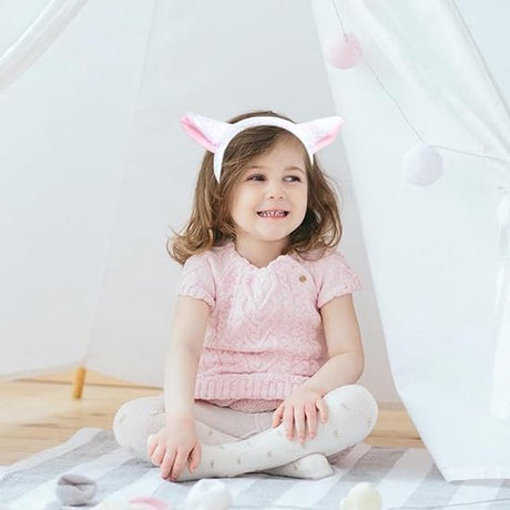 2-Piece Animal Headbands - With Sheep Ears - Cute Headbands for Adults and Kids to Role Play - White and Pink Sheep Costume Accessories