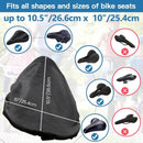 Bicycle saddle cover - Waterproof saddle cover - Rainproof saddle cover - Waterproof bicycle saddle cover with drawstring - Outdoor saddle cover - Bicycle accessories - Universal - Rain and dustproof - 24*27 cm - Black