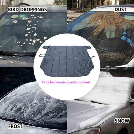 Windshield Cover - 147*90cm Winter Car Windshield Cover - Antifreeze Window Snow Cover - Car Anti-Ice and Antifreeze Snow - Black