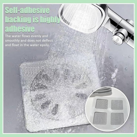 100-Piece Shower Drain Filter - Sticky Hair Shower Filter - Sink Filter, Bathtub, Bathroom & Kitchen Shower Drain Filter Sticker - 10cm - Gray