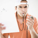 Whistle - 2-piece - Stainless steel sports whistle with lanyard - High volume whistle for survival and rescue - Suitable for coaches, referees and match officials