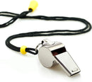 Whistle - 2-piece - Stainless steel sports whistle with lanyard - High volume whistle for survival and rescue - Suitable for coaches, referees and match officials