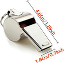 Whistle - 2-piece - Stainless steel sports whistle with lanyard - High volume whistle for survival and rescue - Suitable for coaches, referees and match officials