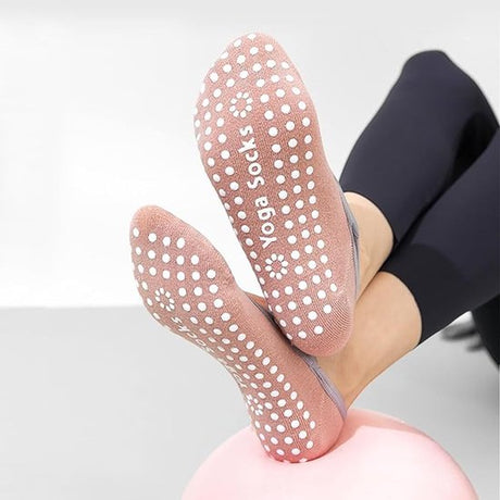 Yoga socks (2 pairs) - Non-slip socks - Women's non-slip yoga socks - Sizes 35-41 - Women's Pilates socks, non-slip - Fitness non-slip - Suitable for Pilates, Dance, Fitness