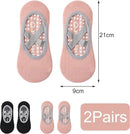 Yoga socks (2 pairs) - Non-slip socks - Women's non-slip yoga socks - Sizes 35-41 - Women's Pilates socks, non-slip - Fitness non-slip - Suitable for Pilates, Dance, Fitness