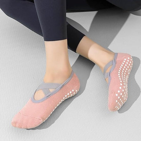 Yoga socks (2 pairs) - Non-slip socks - Women's non-slip yoga socks - Sizes 35-41 - Women's Pilates socks, non-slip - Fitness non-slip - Suitable for Pilates, Dance, Fitness