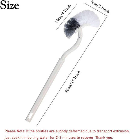 Toilet brushes - (2 pieces) - Toilet brush with rim cleaning brush - Curved toilet brush - Hanging toilet brush - S-shaped curved toilet brush
