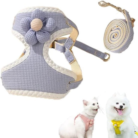 Dog harness - dog harness - dog harness small dog - Anti-pull harness - Y-shaped harness - Pet harness - Cat escape harness - Adjustable harness for small and medium dogs (blue, size S)